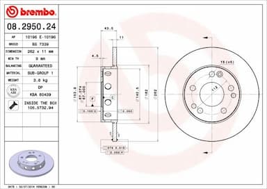 Bremžu diski BREMBO 08.2950.24 1