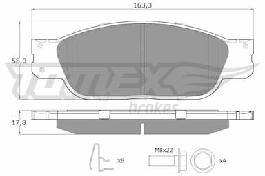 Bremžu uzliku kompl., Disku bremzes TOMEX Brakes TX 16-92 1