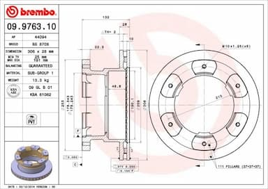 Bremžu diski BREMBO 09.9763.10 1