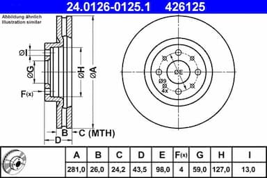 Bremžu diski ATE 24.0126-0125.1 1