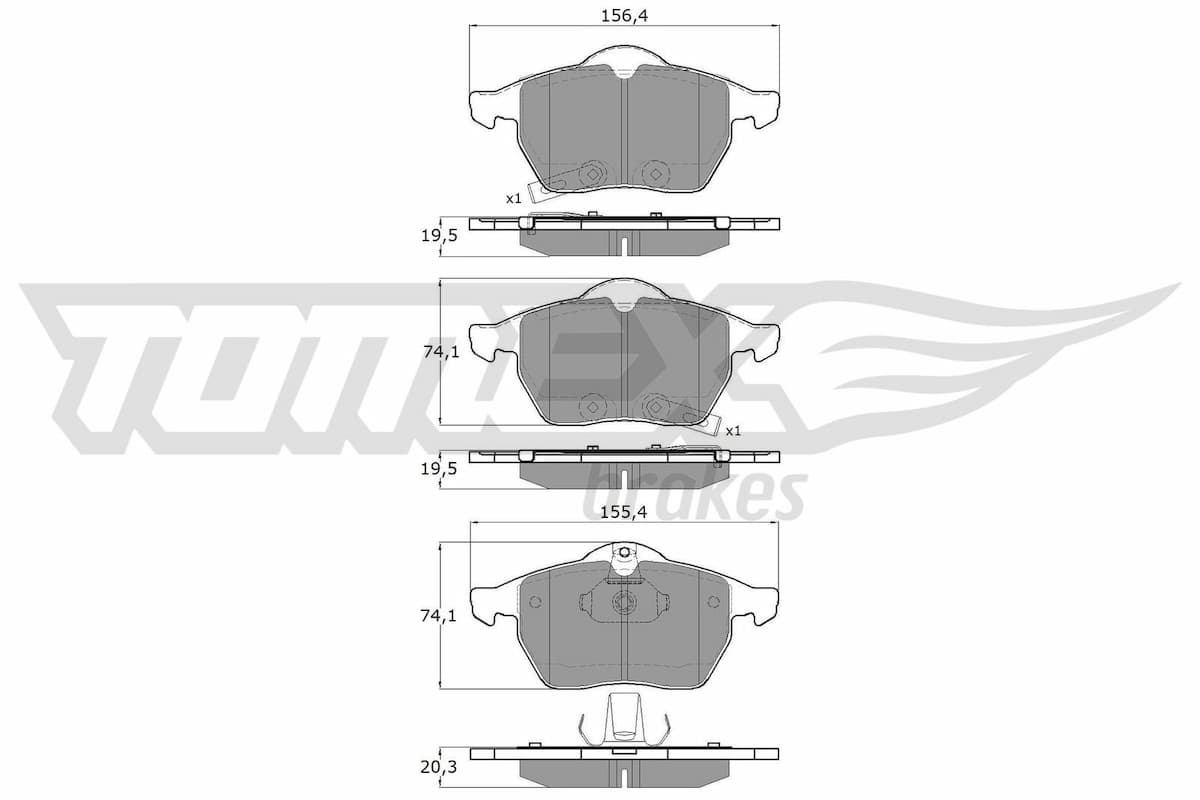 Bremžu uzliku kompl., Disku bremzes TOMEX Brakes TX 13-57 1