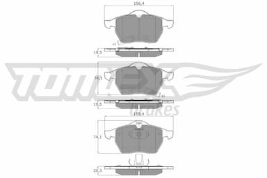 Bremžu uzliku kompl., Disku bremzes TOMEX Brakes TX 13-57 1