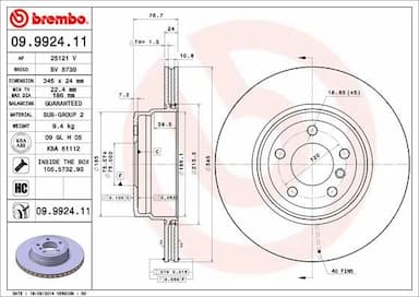 Bremžu diski BREMBO 09.9924.11 1