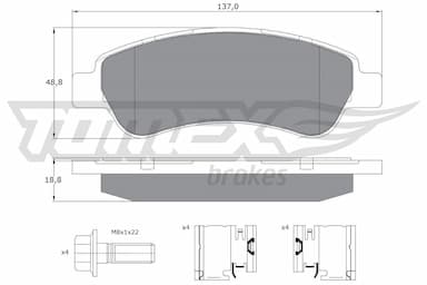 Bremžu uzliku kompl., Disku bremzes TOMEX Brakes TX 14-41 1