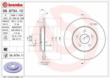 Bremžu diski BREMBO 08.9734.11 1