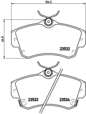 Bremžu uzliku kompl., Disku bremzes BREMBO P 11 012 1