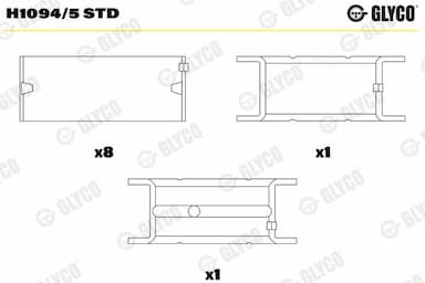 Kloķvārpstas gultnis GLYCO H1094/5 STD 1