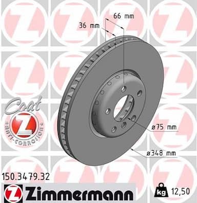 Bremžu diski ZIMMERMANN 150.3479.32 1