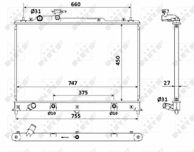 Radiators, Motora dzesēšanas sistēma NRF 53904 1