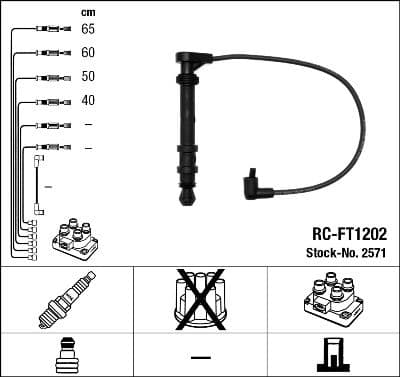 Augstsprieguma vadu komplekts NGK 2571 1