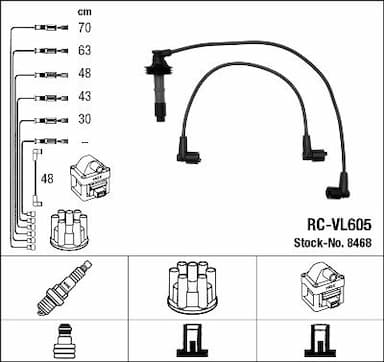 Augstsprieguma vadu komplekts NGK 8468 1