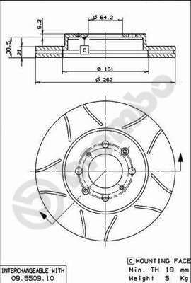 Bremžu diski BREMBO 09.5509.75 1