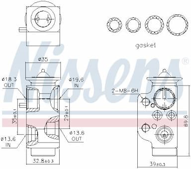 Izplešanās vārsts, Gaisa kond. sistēma NISSENS 999320 6