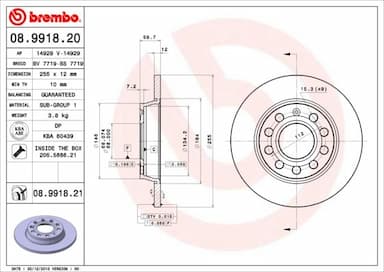 Bremžu diski BREMBO 08.9918.21 1