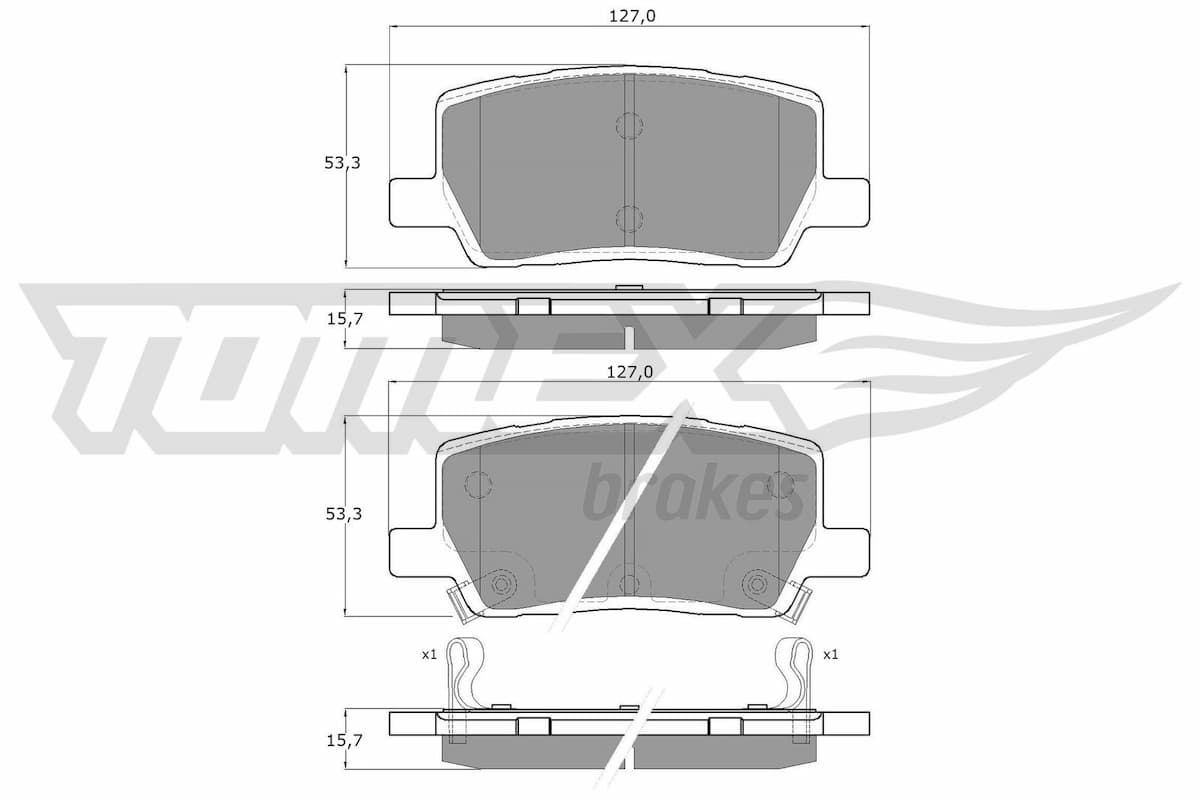 Bremžu uzliku kompl., Disku bremzes TOMEX Brakes TX 60-61 1