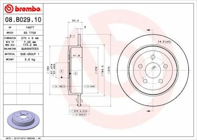 Bremžu diski BREMBO 08.B029.10 1