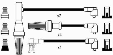 Augstsprieguma vadu komplekts NGK 7154 2