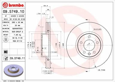 Bremžu diski BREMBO 09.5749.11 1