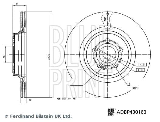 Bremžu diski BLUE PRINT ADBP430163 1