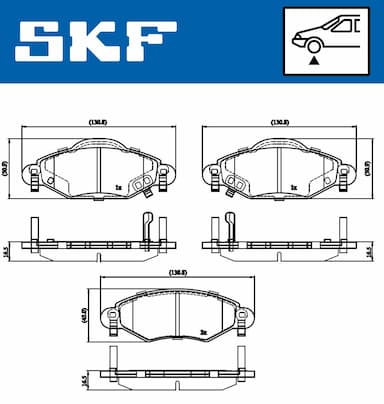 Bremžu uzliku kompl., Disku bremzes SKF VKBP 80383 A 2