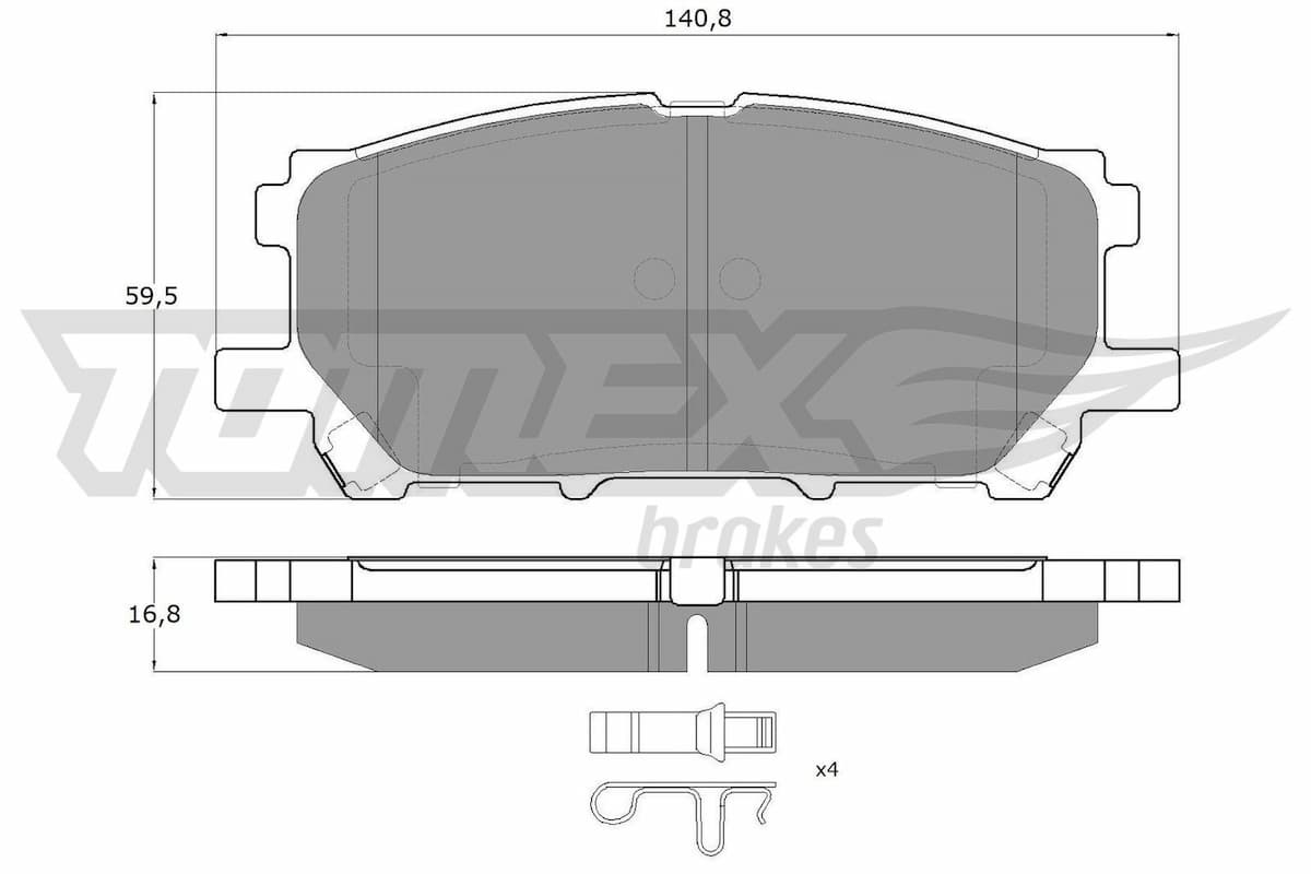 Bremžu uzliku kompl., Disku bremzes TOMEX Brakes TX 17-63 1