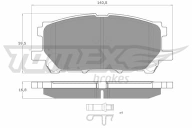 Bremžu uzliku kompl., Disku bremzes TOMEX Brakes TX 17-63 1