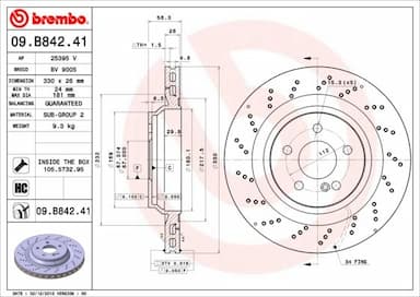 Bremžu diski BREMBO 09.B842.41 1