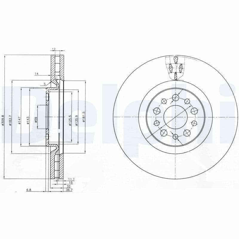 Bremžu diski DELPHI BG3898 1