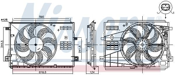 Ventilators, Motora dzesēšanas sistēma NISSENS 85973 1