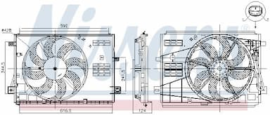 Ventilators, Motora dzesēšanas sistēma NISSENS 85973 1