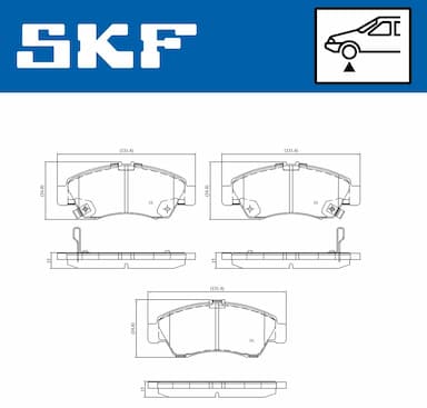 Bremžu uzliku kompl., Disku bremzes SKF VKBP 80521 A 2