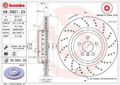 Bremžu diski BREMBO 09.D901.33 1