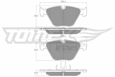 Bremžu uzliku kompl., Disku bremzes TOMEX Brakes TX 17-35 1