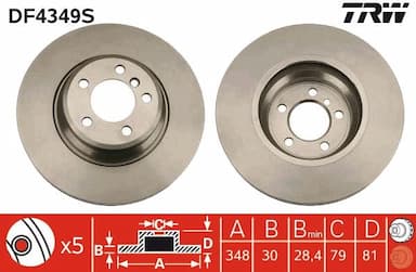 Bremžu diski TRW DF4349S 1