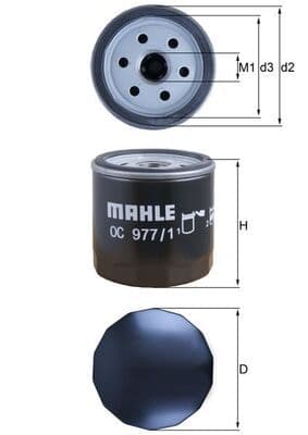 Eļļas filtrs MAHLE OC 977/1 1