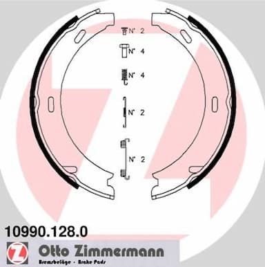 Bremžu loku kompl., Stāvbremze ZIMMERMANN 10990.128.0 1