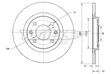 Bremžu diski TOMEX Brakes TX 70-94 1