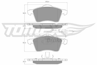 Bremžu uzliku kompl., Disku bremzes TOMEX Brakes TX 13-911 1