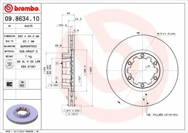 Bremžu diski BREMBO 09.8634.10 1