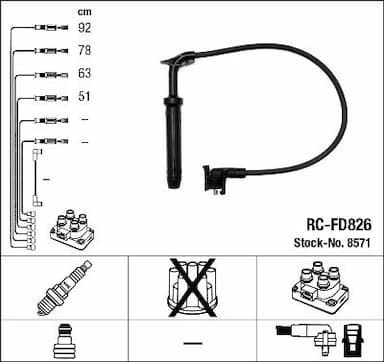 Augstsprieguma vadu komplekts NGK 8571 1