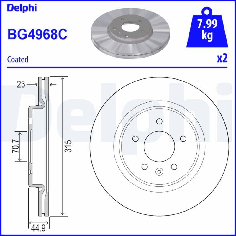 Bremžu diski DELPHI BG4968C 1