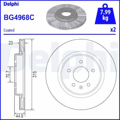 Bremžu diski DELPHI BG4968C 1