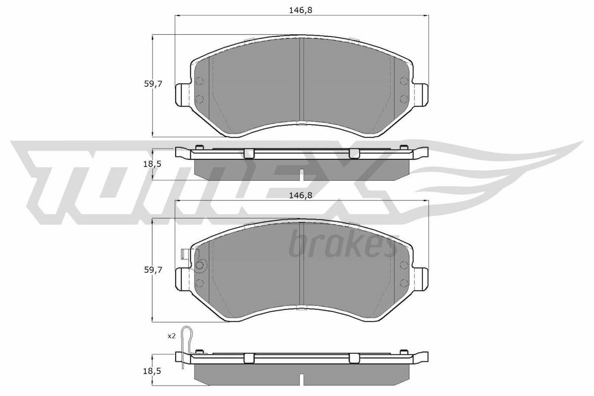 Bremžu uzliku kompl., Disku bremzes TOMEX Brakes TX 14-93 1