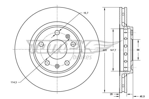 Bremžu diski TOMEX Brakes TX 73-53 1