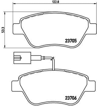 Bremžu uzliku kompl., Disku bremzes BREMBO P 23 141 1