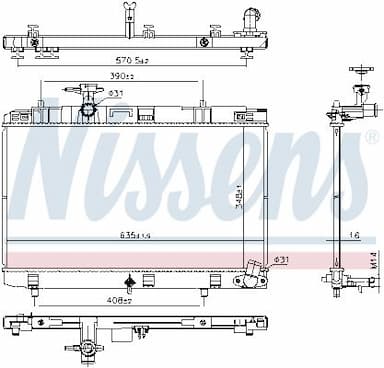 Radiators, Motora dzesēšanas sistēma NISSENS 607106 1