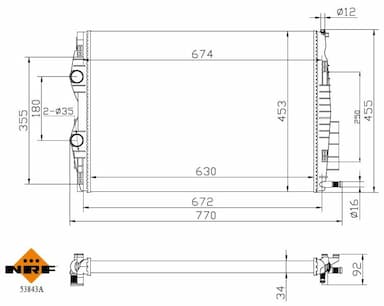 Radiators, Motora dzesēšanas sistēma NRF 53843A 1