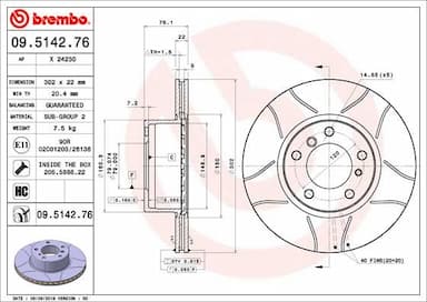 Bremžu diski BREMBO 09.5142.76 1