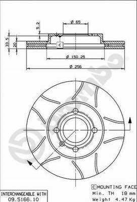 Bremžu diski BREMBO 09.5166.75 1