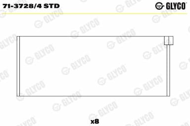 Klaņa gultnis GLYCO 71-3728/4 STD 1